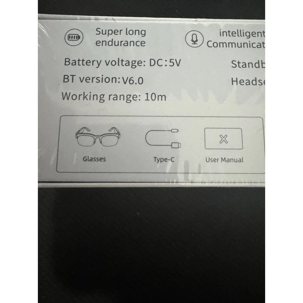 Wireless Smart Glasses AI Translation, Bluetooth, USB-C, SD Card Support